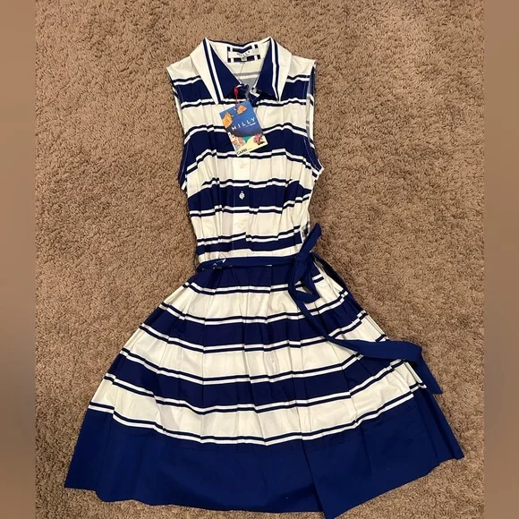 Blue & white striped dress - Picture 1 of 2